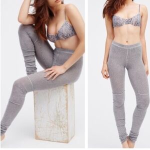 Free People Soft Stripe Legging in Black And Gray Size M